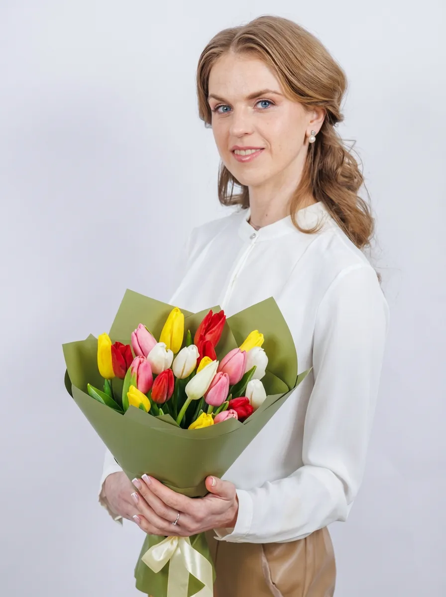 Букет "Грезы" из 21 тюльпана