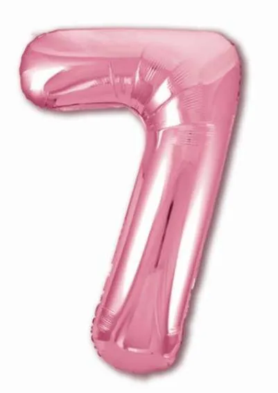 Шар фольгированный «Цифра 7», розовый нежный