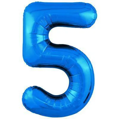 Шар фольгированный «Цифра 5», синяя